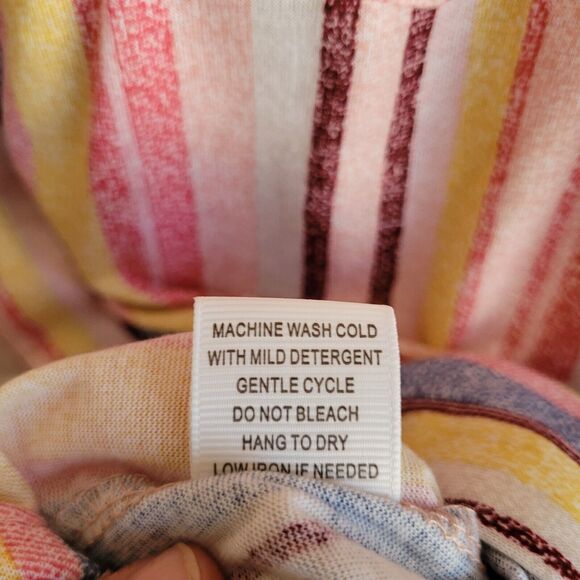 Eden & Olivia Womens Blouse Plus Size 2X Button Front Multicolor Stripes Pockets - Picture 6 of 9